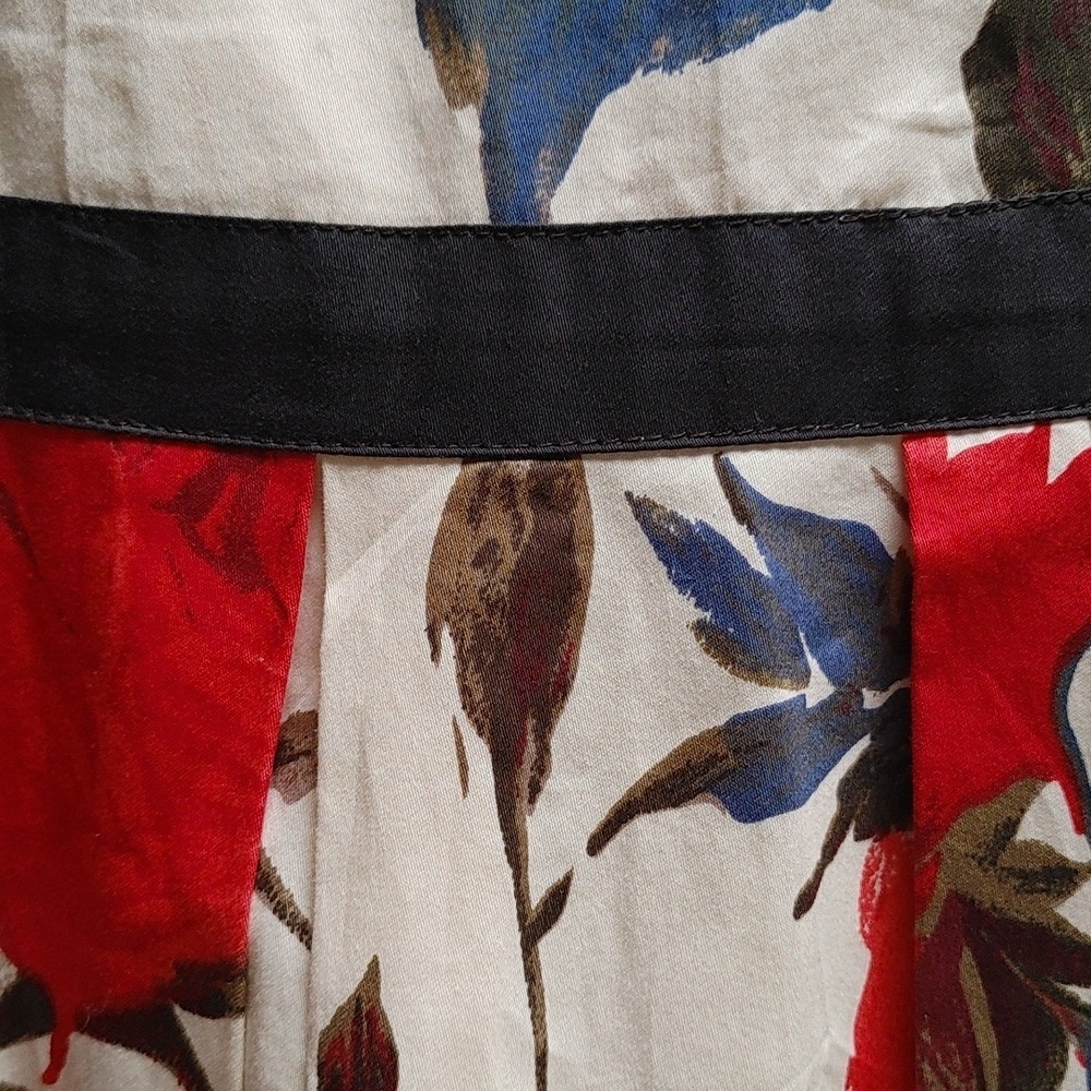 Frock Shop Party Dress Vintage Style Cream Red Roses Size L — image 4 of 8